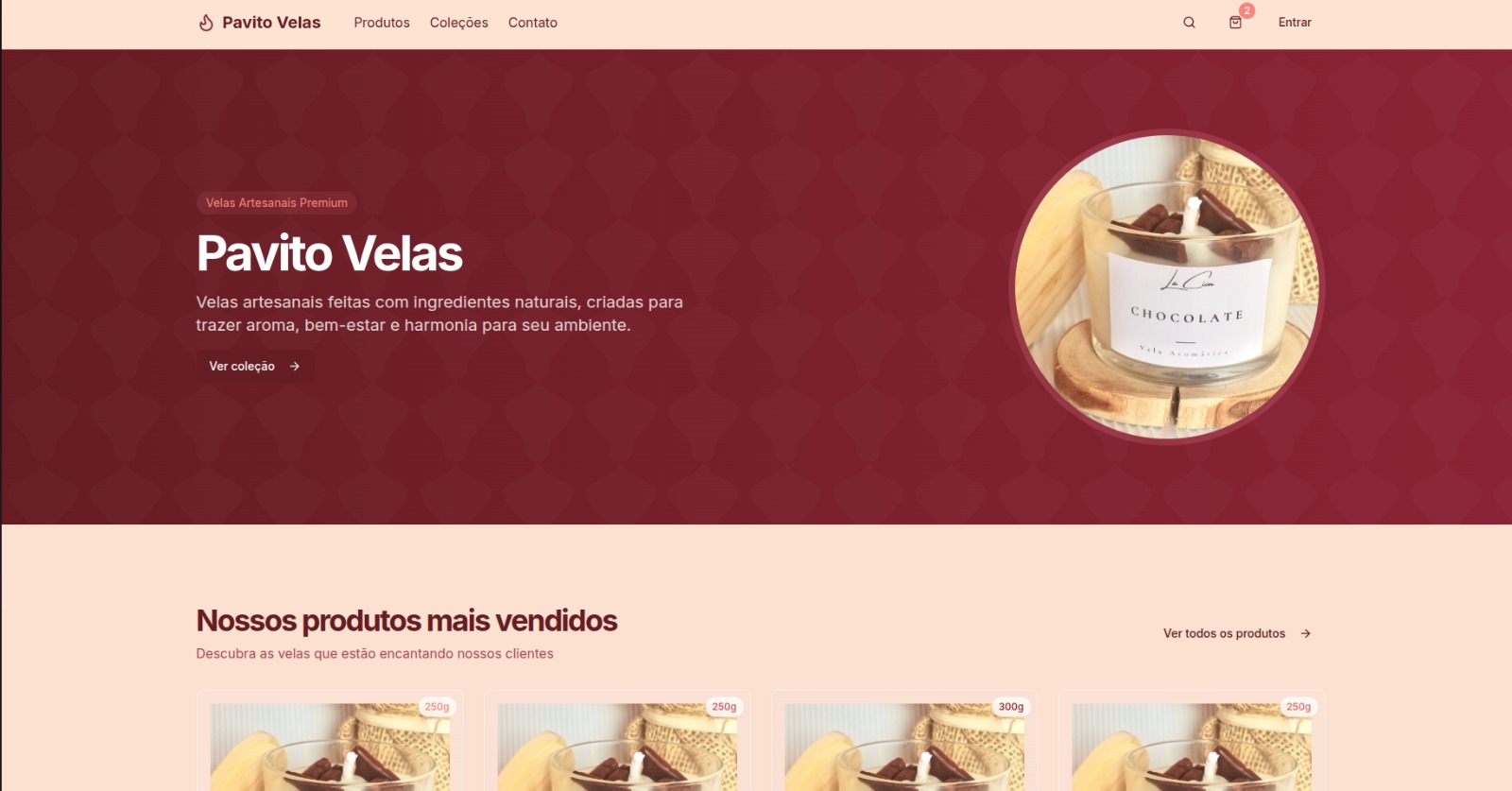 E-comemerce - Pavito Velas